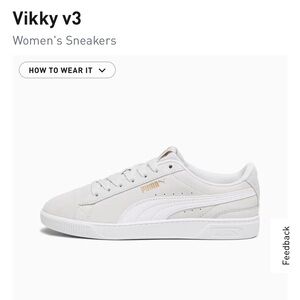 PUMA Vikky v3 Women's Sneakers - Gray and White